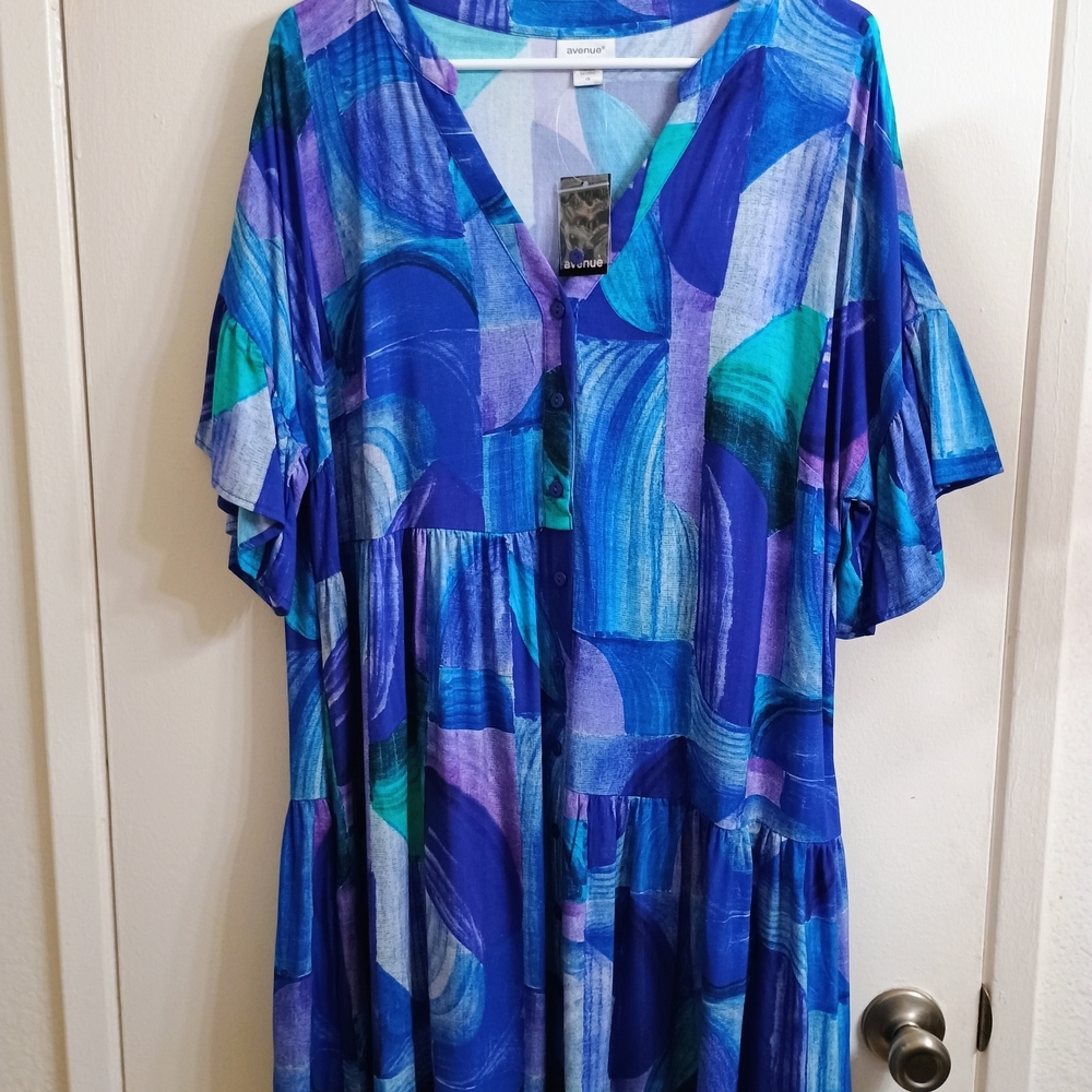 Avenue Blue and Purple Women's Blouse